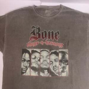Bone Thugs N Harmony Men Gray Green Oversized T Shirt Size Xl